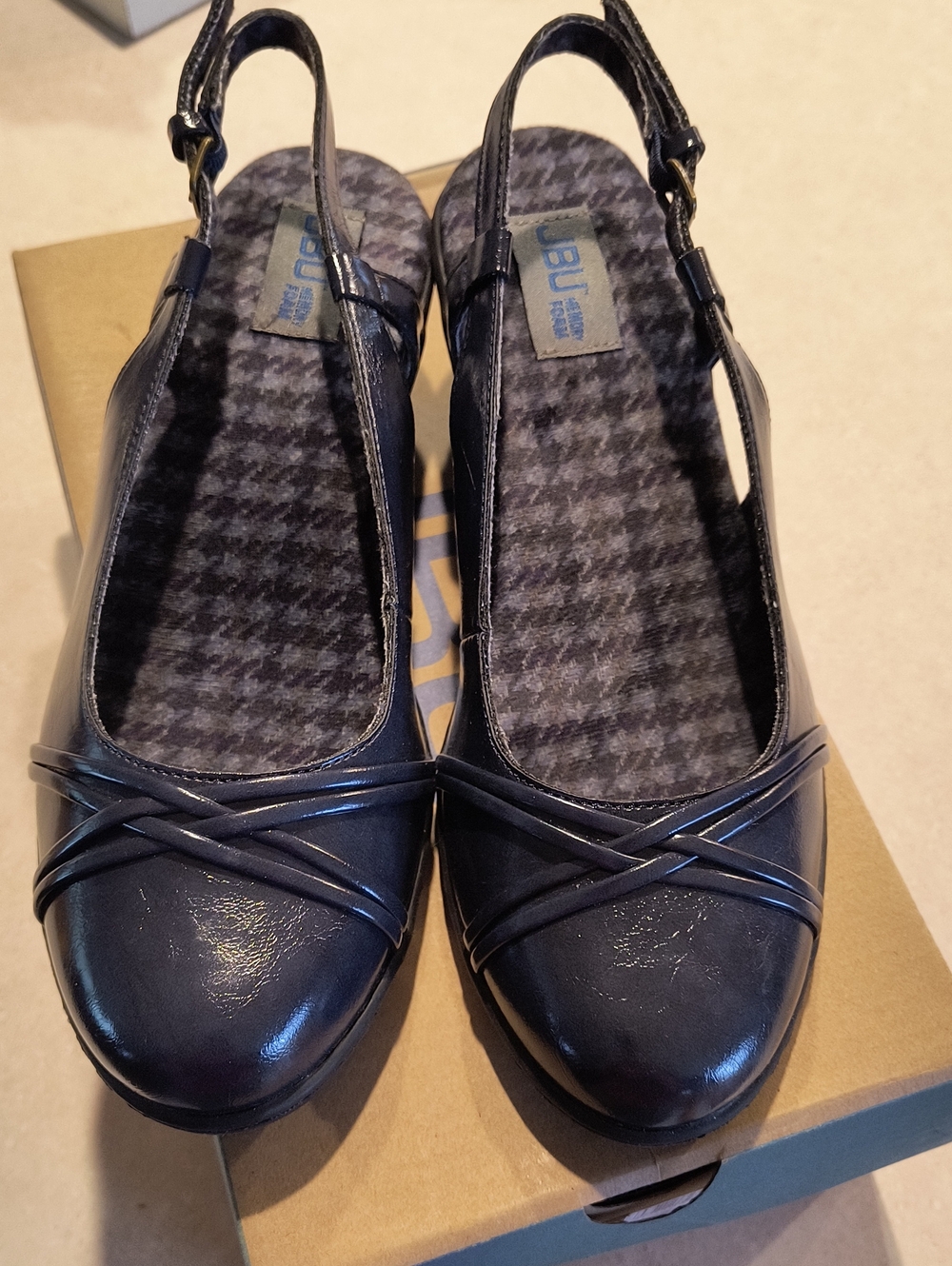 JBU Navy Blue Women's Slingback Mules